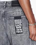 Mens Anti K Krete Relaxed Denim Jeans - Grey