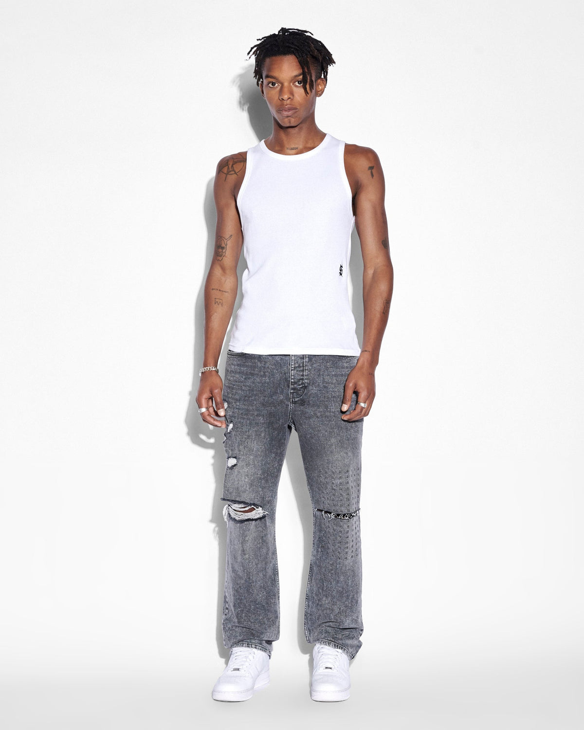 Mens Anti K Krete Relaxed Denim Jeans - Grey
