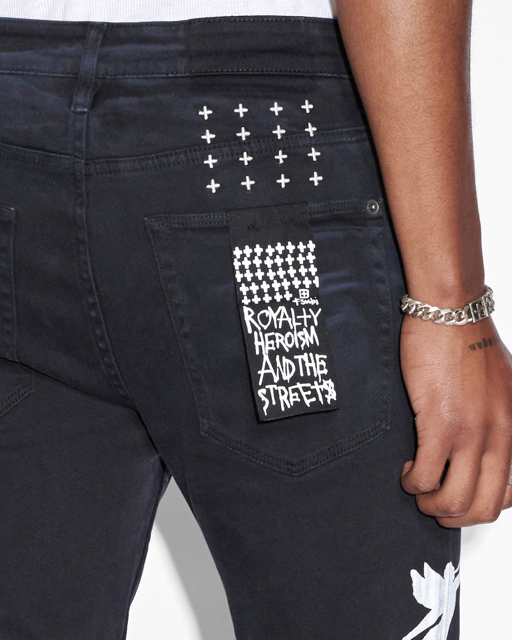 Mens Van Winkle Ghosted Angels Skinny Denim Jeans - Black