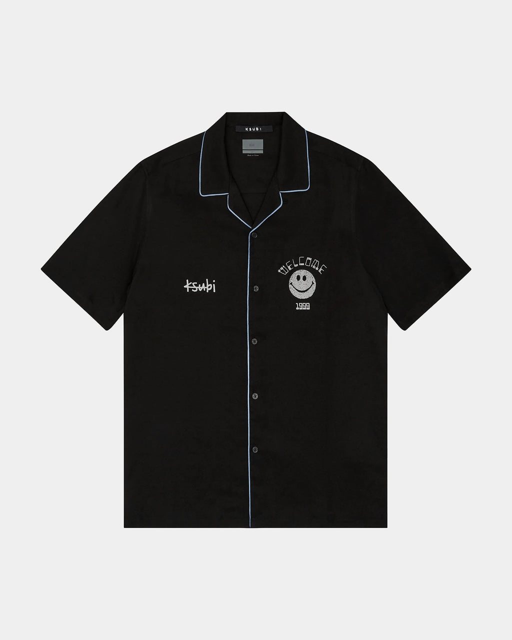 Mens Zine Resort Ss Shirt Black Regular Shirts - Black