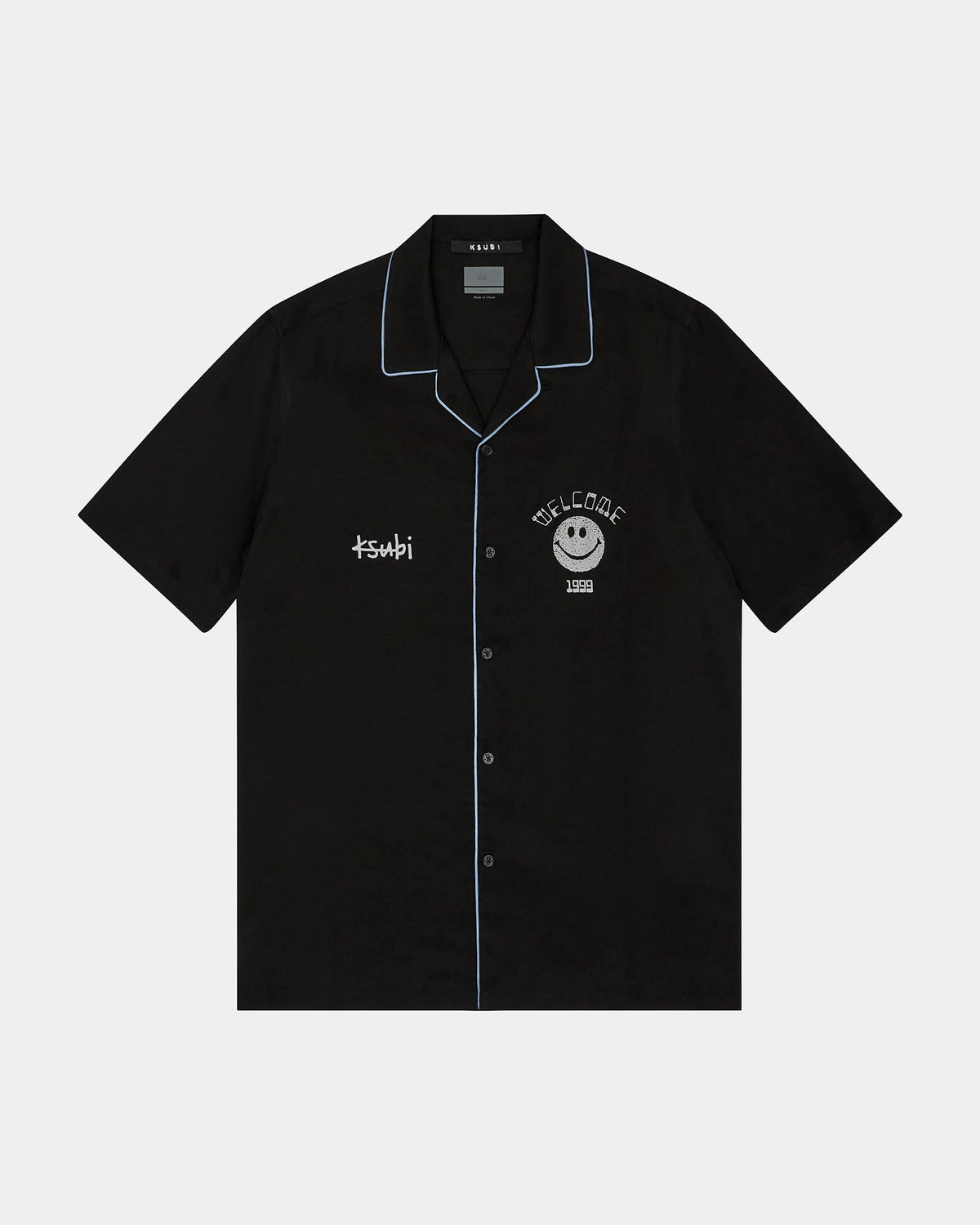 Mens Zine Resort Ss Shirt Black Regular Shirts - Black