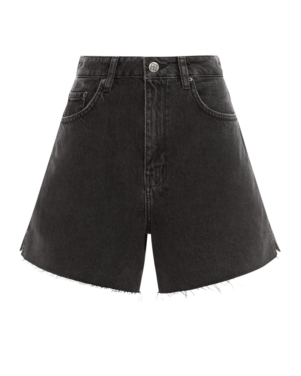 Womens Hi Line Short Washed Black A Line Walkshorts - Black