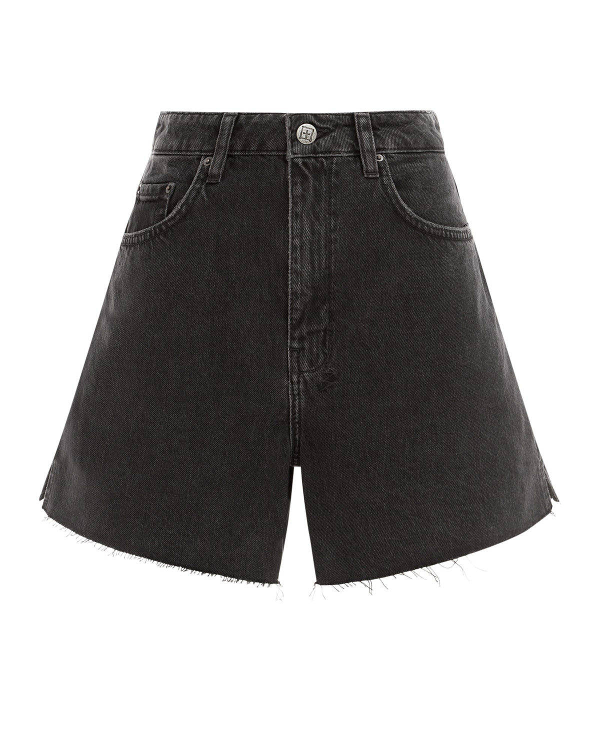 Womens Hi Line Short Washed Black A Line Walkshorts - Black