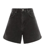 Womens Hi Line Short Washed Black A Line Walkshorts - Black