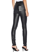 Womens Spray On Xtra Jet Black Wax Skinny Denim Jeans - Black