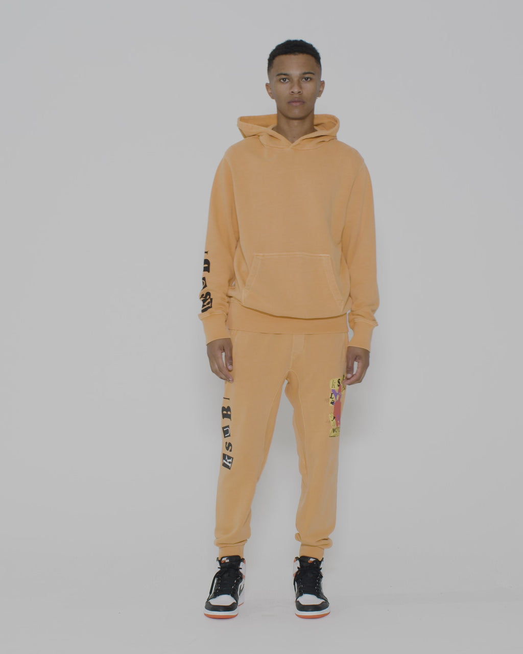 Mens Devil Kash Hoodie Ember Regular Fleece - Orange