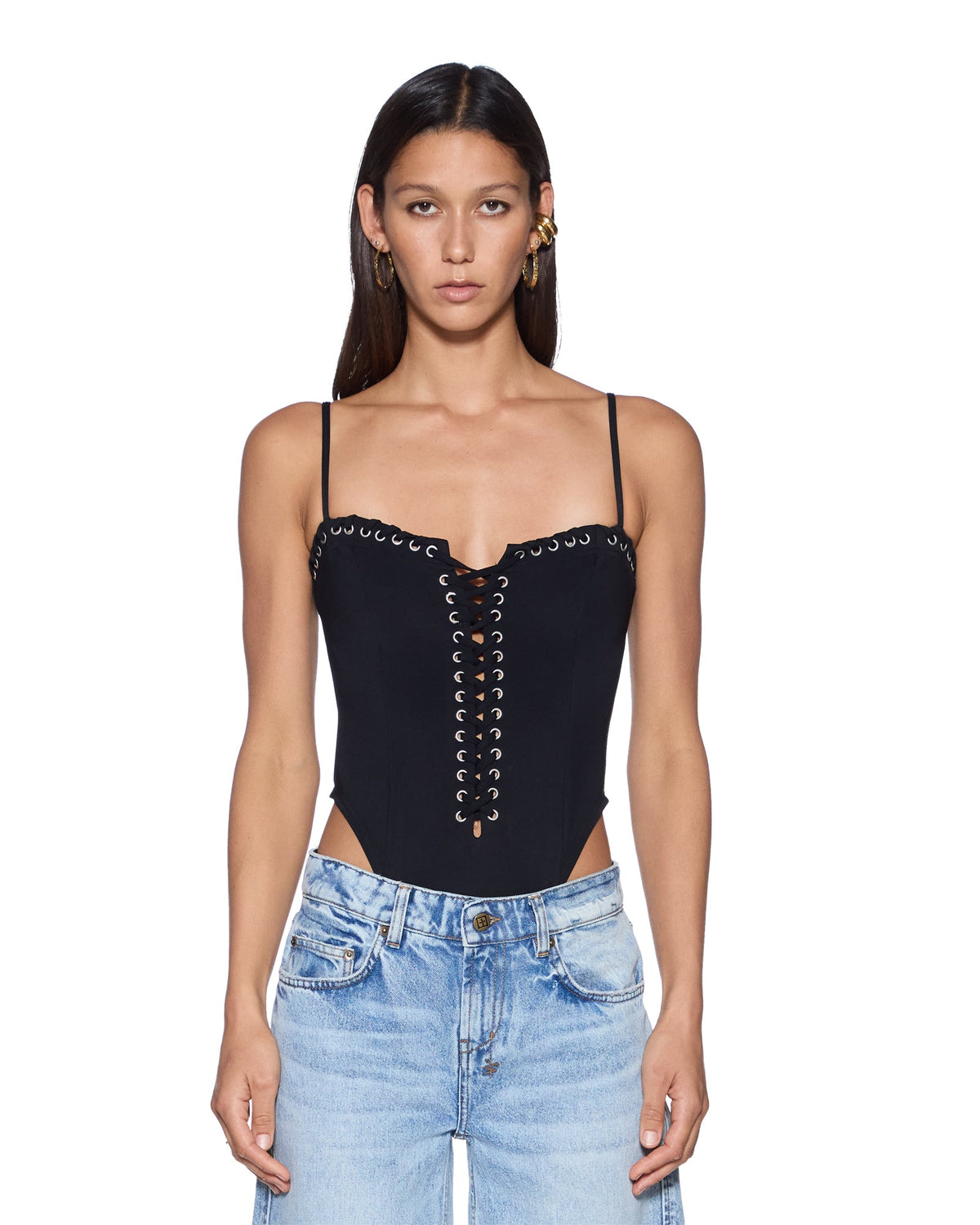 Womens Minx Bodysuit Black Fitted Fashion Tops - Black