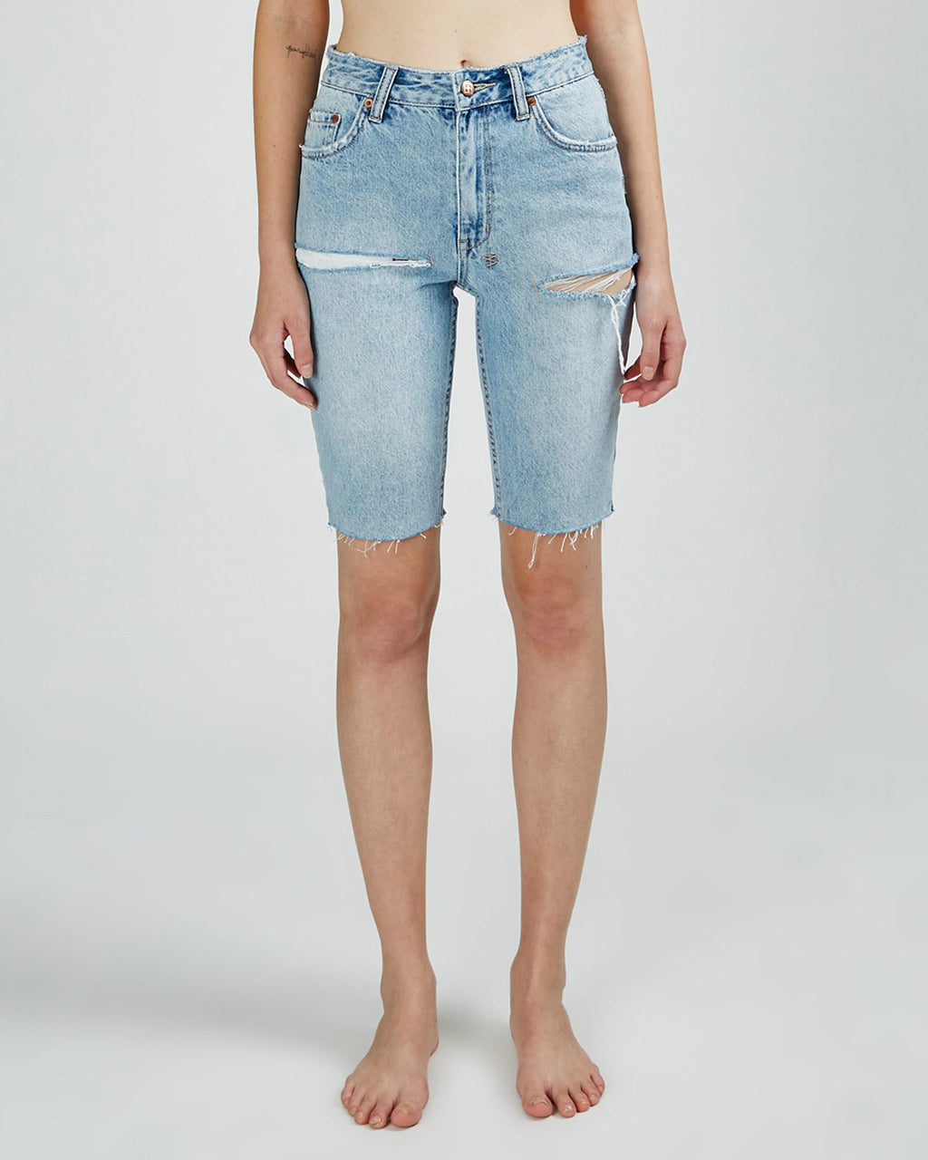 Womens App-laye Short Slash Slim Walkshorts - Denim
