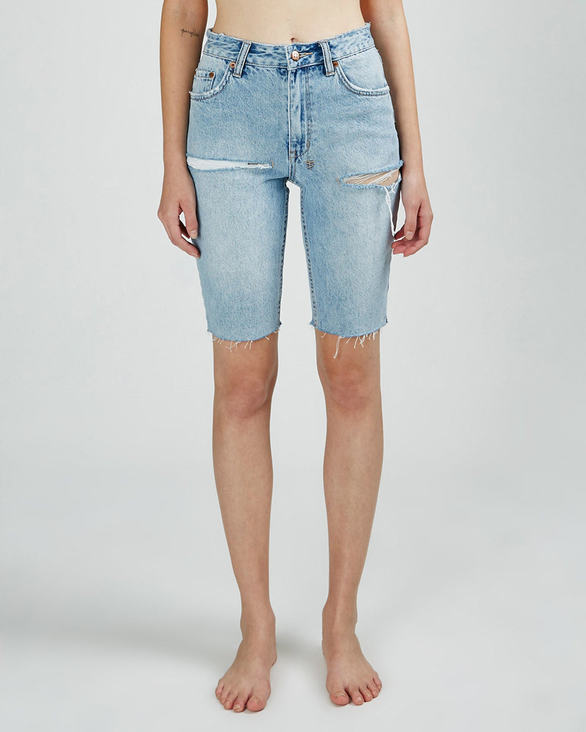 Womens App-laye Short Slash Slim Walkshorts - Denim