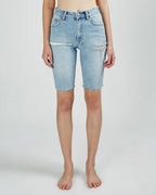 Womens App-laye Short Slash Slim Walkshorts - Denim