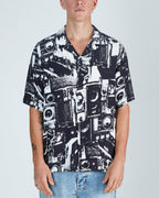 Mens Dub Machine Resort Ss Shirt Regular Shirts - Black