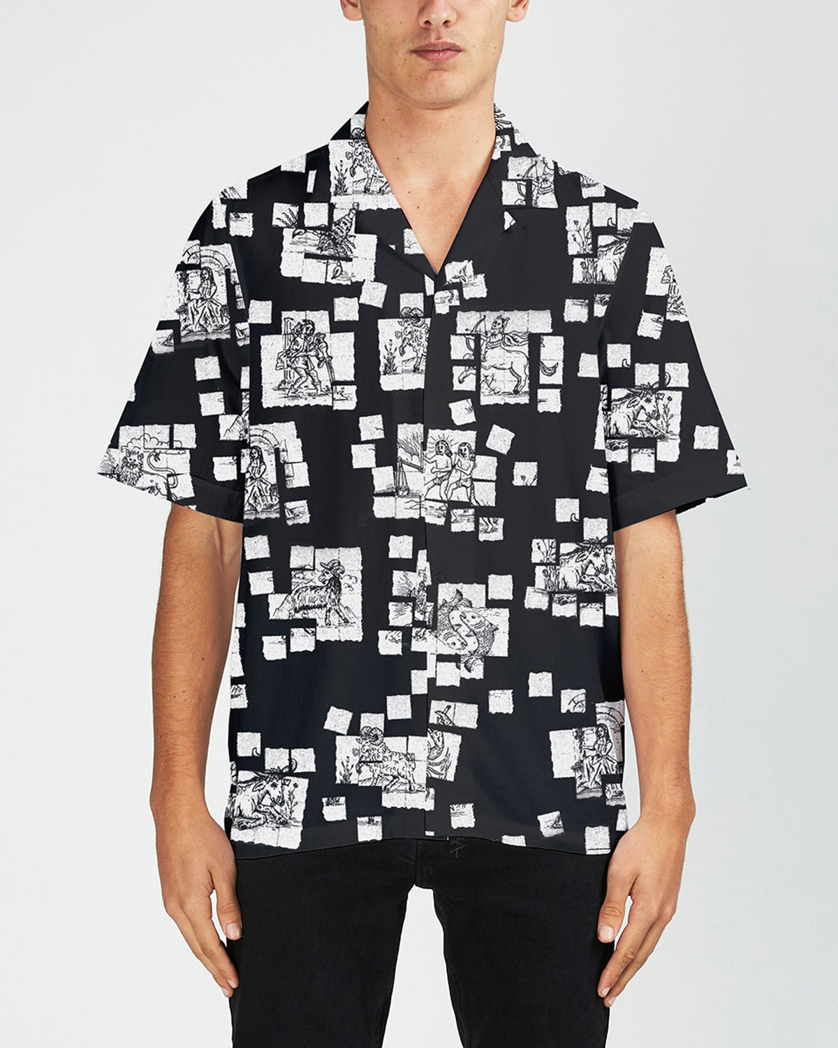 Mens Zodiac Acid Resort Ss Shirt Regular Shirts - Multi Colour