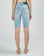 Womens App-laye Short Slash Slim Walkshorts - Denim