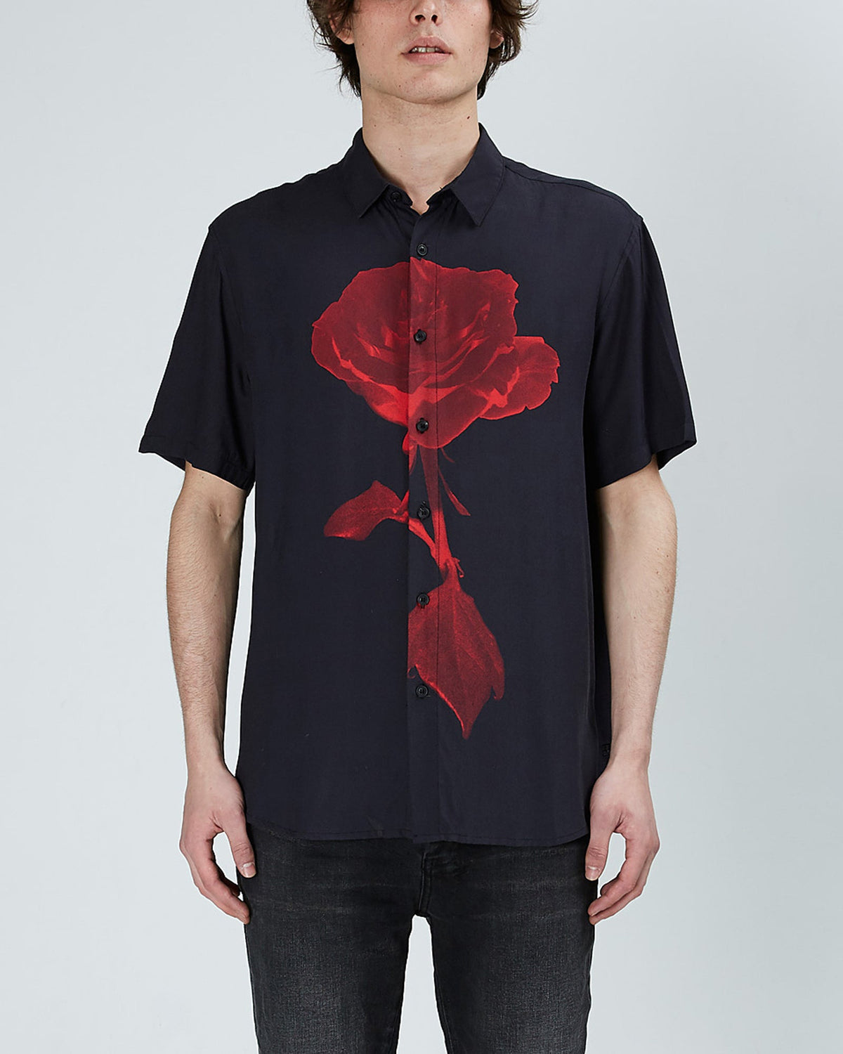 Mens No Daisy Ss Shirt Black Shirts - Black