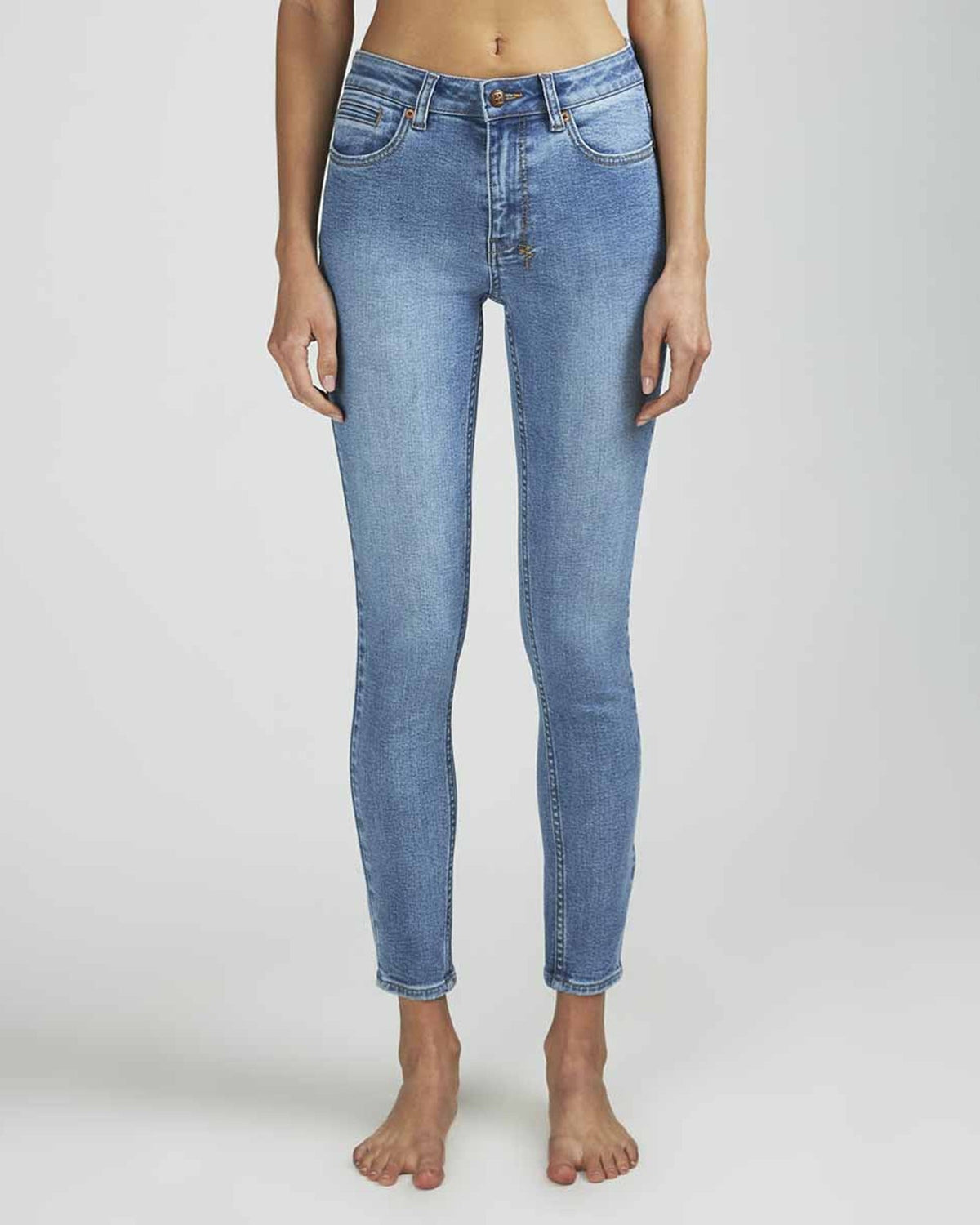 Womens Spray On Skyway Skinny Denim Jeans - Denim