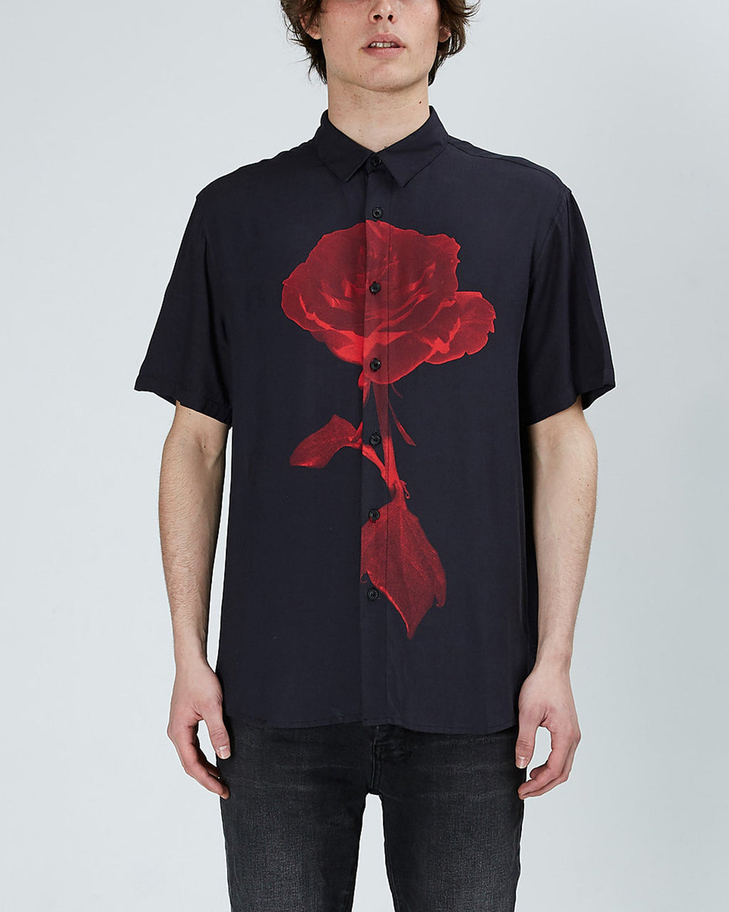 Mens No Daisy Ss Shirt Black Shirts - Black