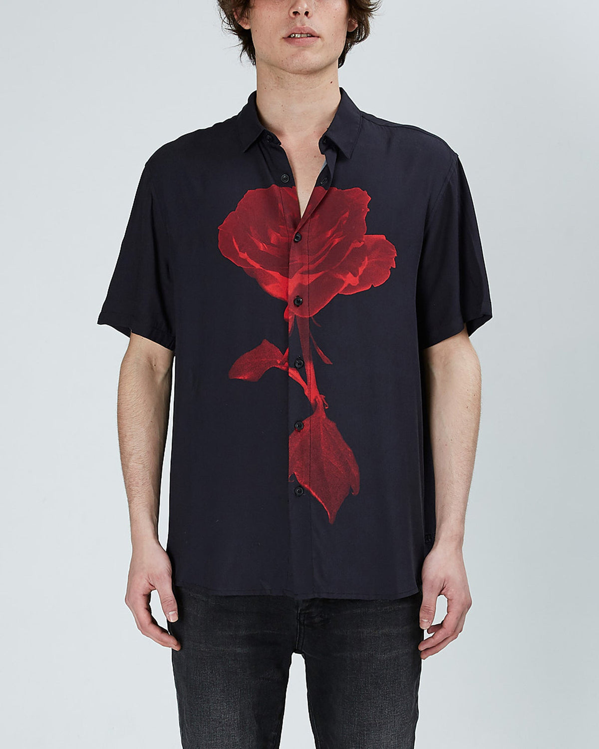 Mens No Daisy Ss Shirt Black Shirts - Black