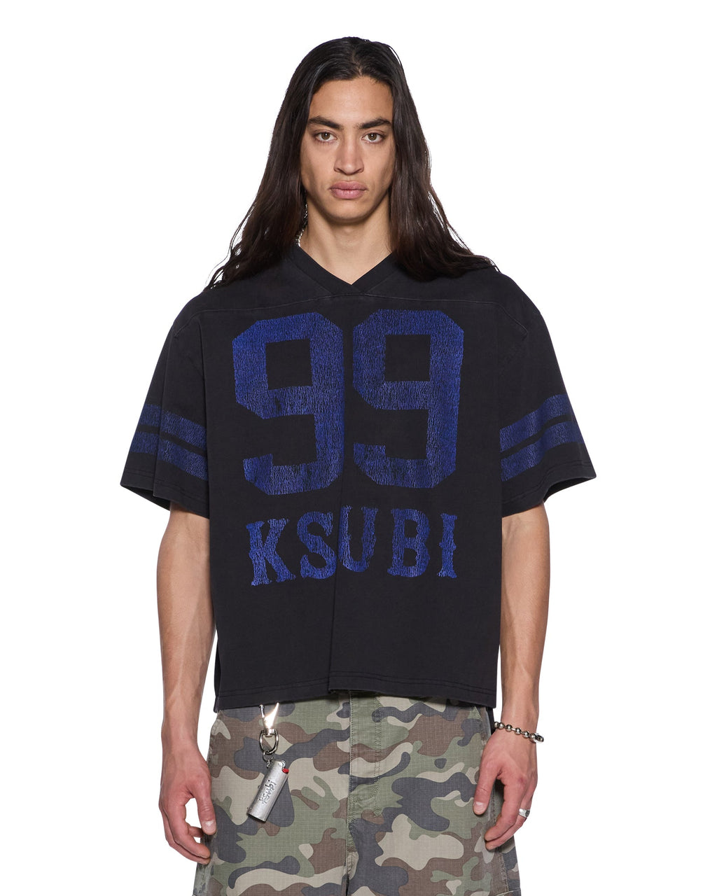 Mens Super 99 Ss Duke Tee Old Black Boxy Tees - Grey