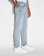Mens Van Winkle Skribed Blu Skinny Denim Jeans - Denim